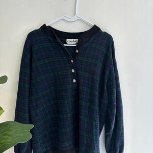 Vintage eccobay plaid pullover